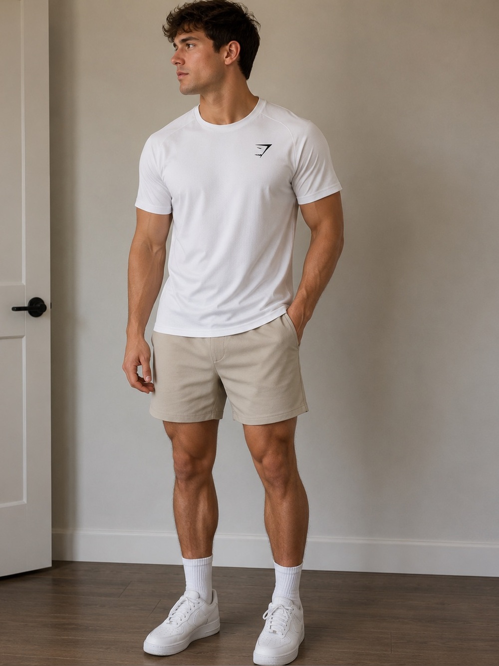Gymshark Men's White Athletic Tee